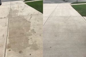 Driveway Powerwash Before and After